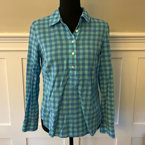 Vineyard Vines checked half button down popover - Picture 1 of 5